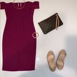 Pink dress off shoulders!!